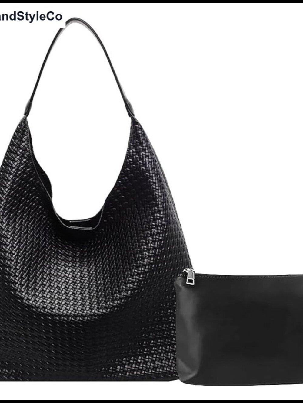 Woven Tote Bag for Women, Large Capacity Vegan Leather Hobo Shoulder Bag